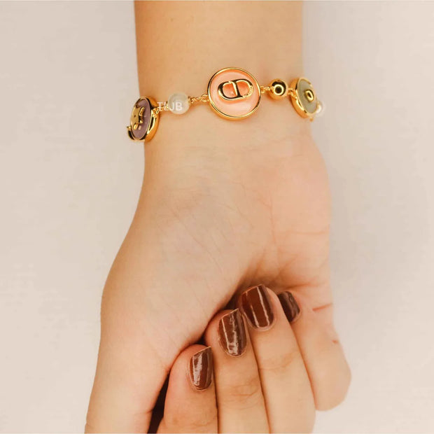 alphabet cd pastel chain bracelet
