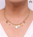 Alphabet L and V gold plated chain with charms