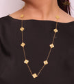 Gold clover necklace set