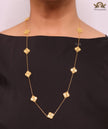 Gold clover necklace set