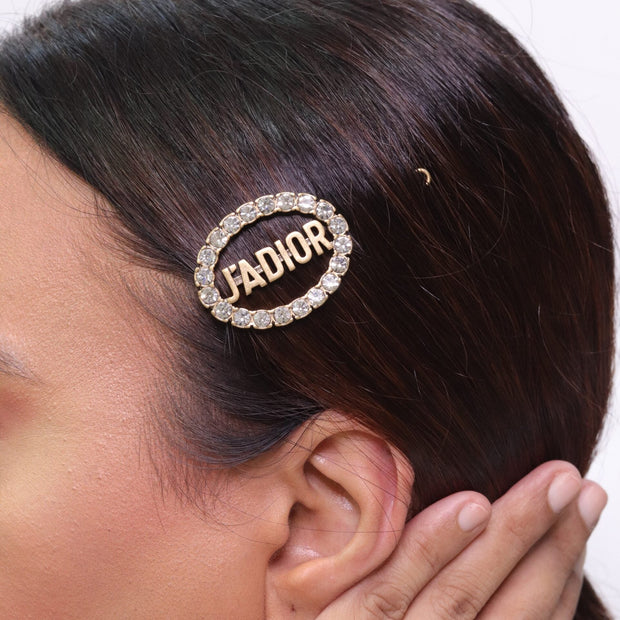 Gold-plated Hair Pin with Silver Studs
