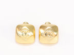 Double C matte gold studs