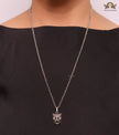 Oxidised silver panther pendant