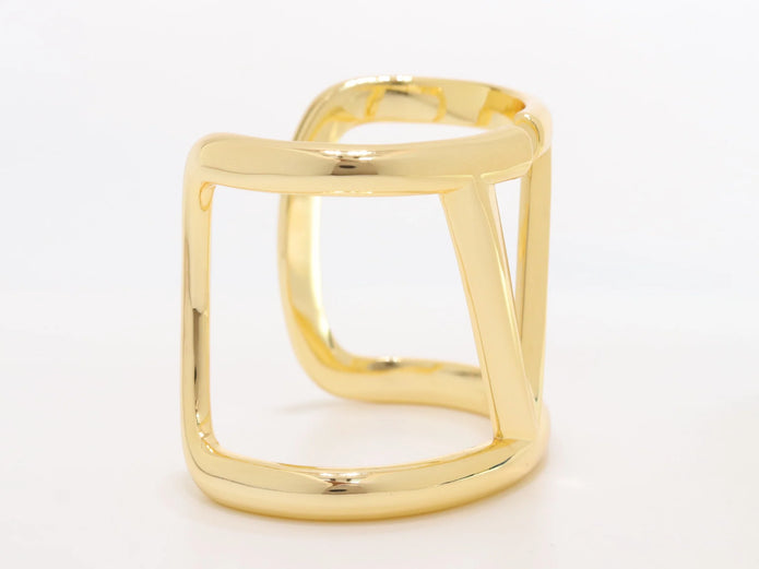 Alphabet V gold plated open bracelet