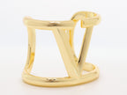 Alphabet V gold plated open bracelet