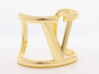 Alphabet V gold plated open bracelet