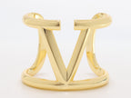 Alphabet V gold plated open bracelet