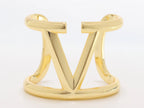 Alphabet V gold plated open bracelet