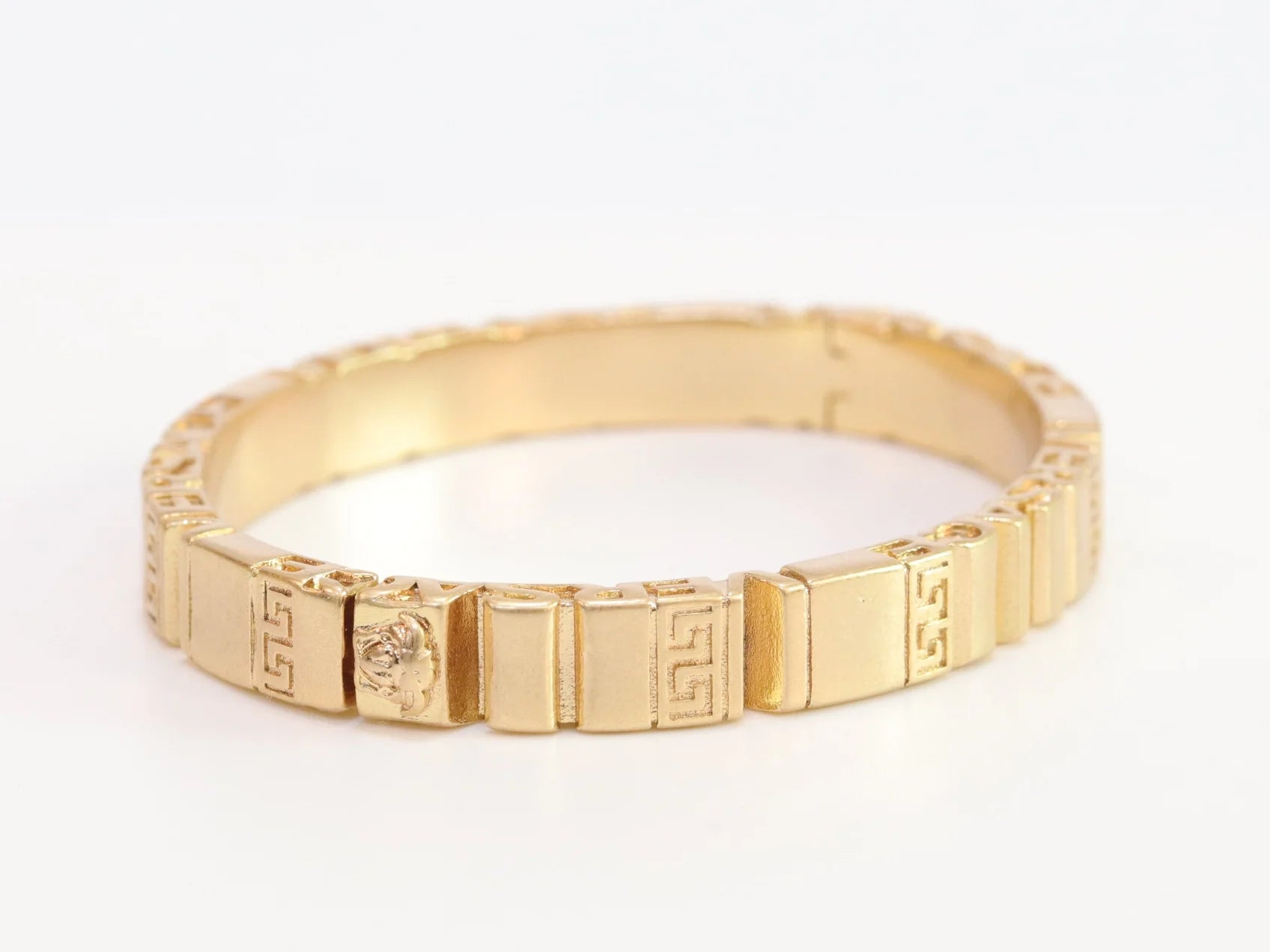 Medusa gold plated open bracelet