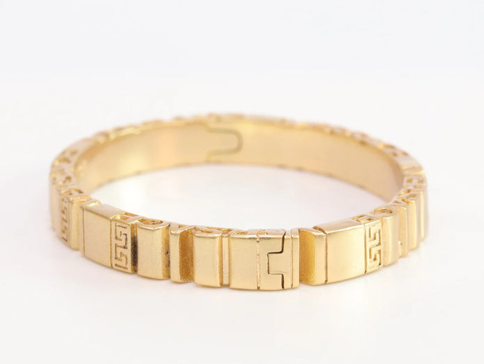 Medusa gold plated open bracelet
