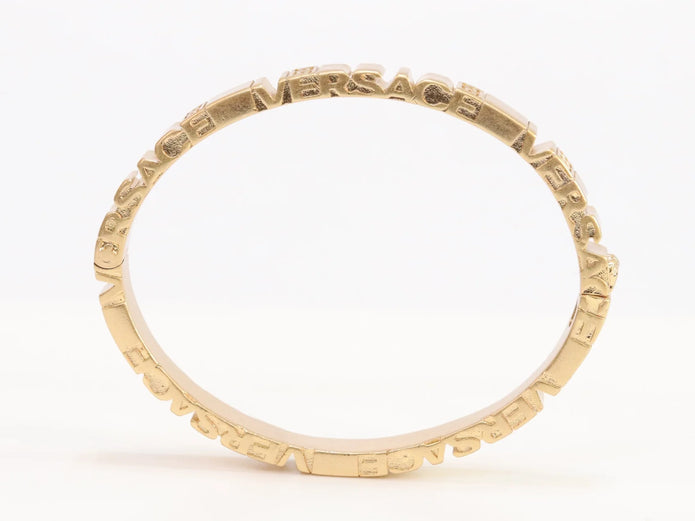 Medusa gold plated open bracelet