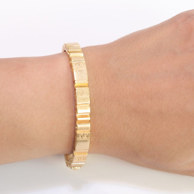 Medusa gold plated open bracelet