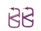 Alphabet V purple chrome hoops