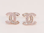 Double C half n half studs Gold