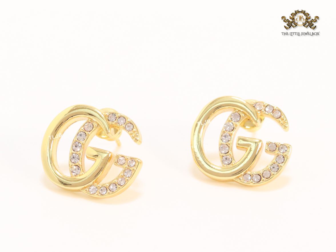 Double G CZ and gold studs