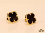 Golden and black clover studs