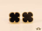 Golden and black clover studs