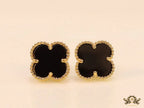 Golden and black clover studs