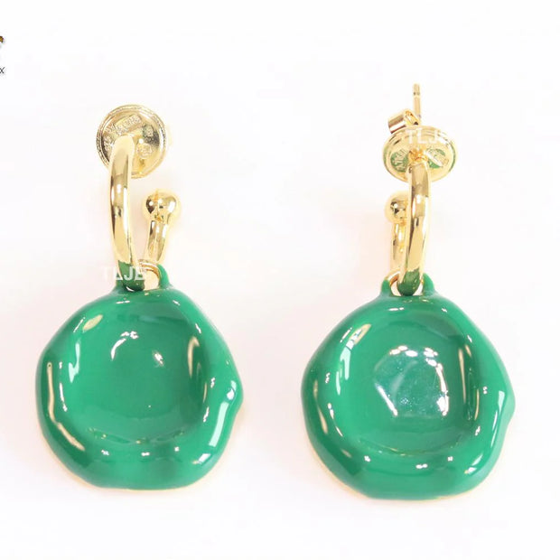 Green enamel dangles