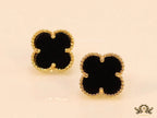 Golden and black clover studs