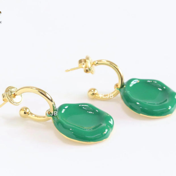 Green enamel dangles