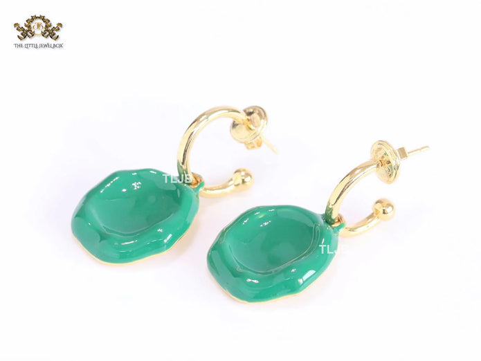 Green enamel dangles