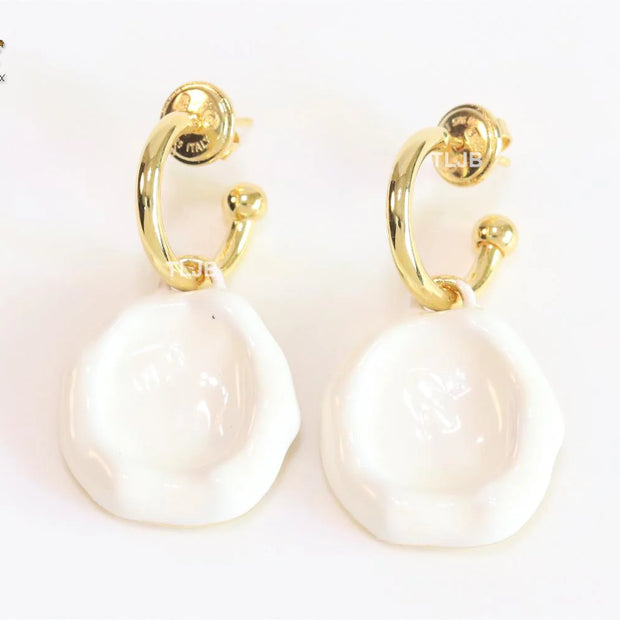 White enamel dangles