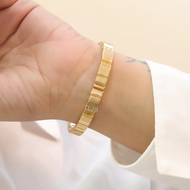 Medusa gold plated open bracelet