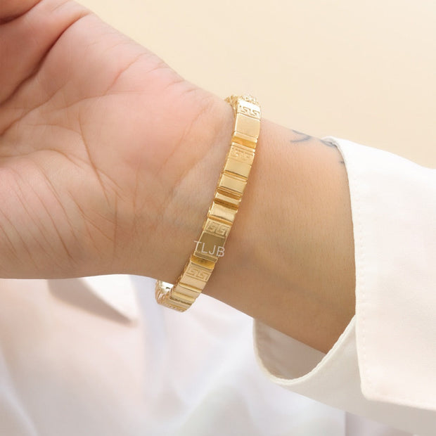 Medusa gold plated open bracelet