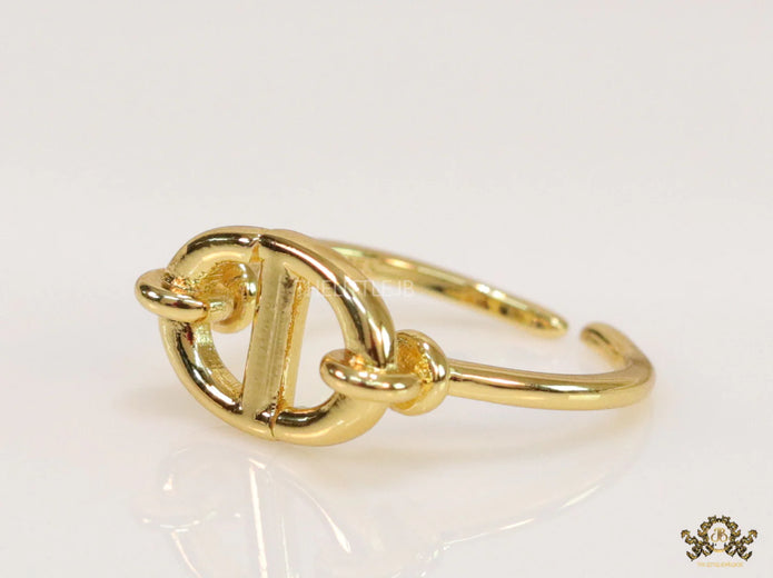 Gold finish alphabet open ring