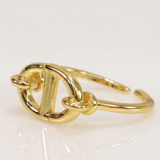 Gold finish alphabet open ring