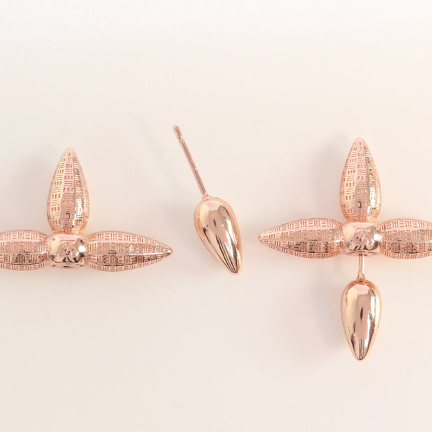 Rose gold cross studs