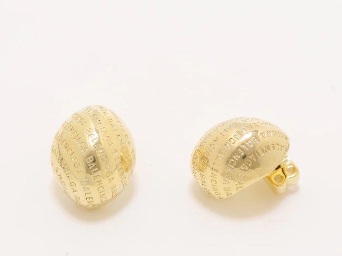 Gold alphabet embossed studs