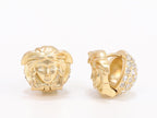 Reversible gold medusa studs with cz