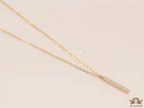Gold plated necklace with Column Cube MOP pendant