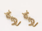Alphabet Y and L antique earrings in gold