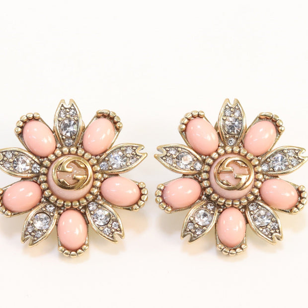 Double G FLOWER  pearl studs