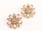 Double G FLOWER  pearl studs