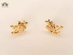 Twin L&V Flower Crystal Earrings