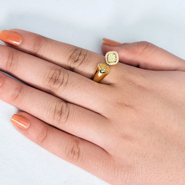 Cushion Double Top Adjustable Ring