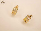 Medusa mesh motif small diamond hoops