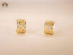 Medusa mesh motif small diamond hoops