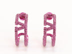 Pink curved open alphabet V hoops