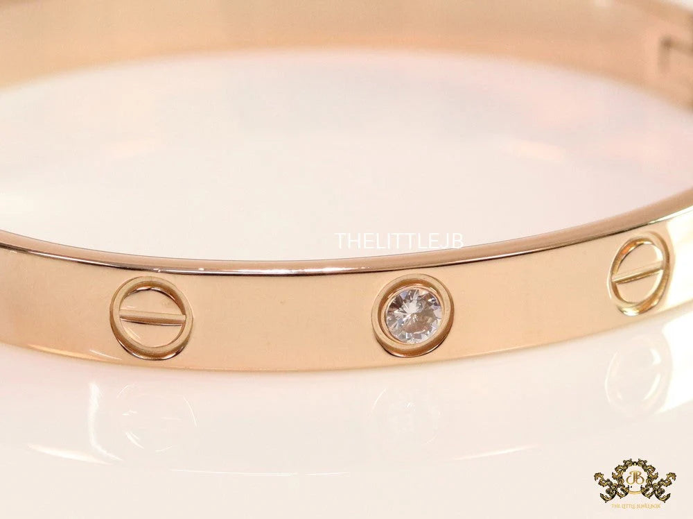 Men's Rose gold Screw and diamond oval shaped openable bracelets