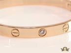 Men's Rose gold Screw and diamond oval shaped openable bracelets