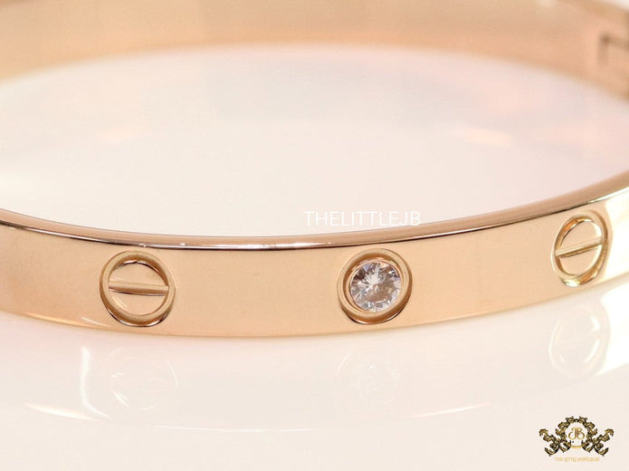 Men's Rose gold Screw and diamond oval shaped openable bracelets