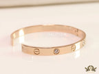 Men's Rose gold Screw and diamond oval shaped openable bracelets