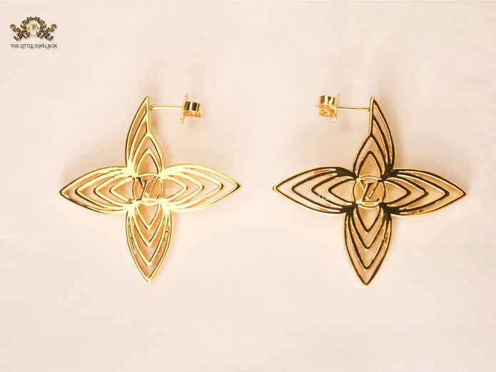 Alphabet L&V gold spike flower earrings