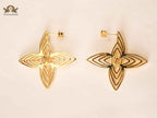 Alphabet L&V gold spike flower earrings