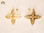 Alphabet L&V gold spike flower earrings